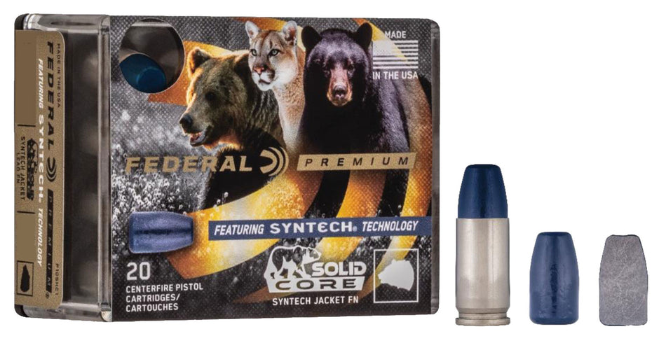 Federal .40 S&W P40SHC1 Premium Solid Core Synthetic Flat Nose 165 Grain