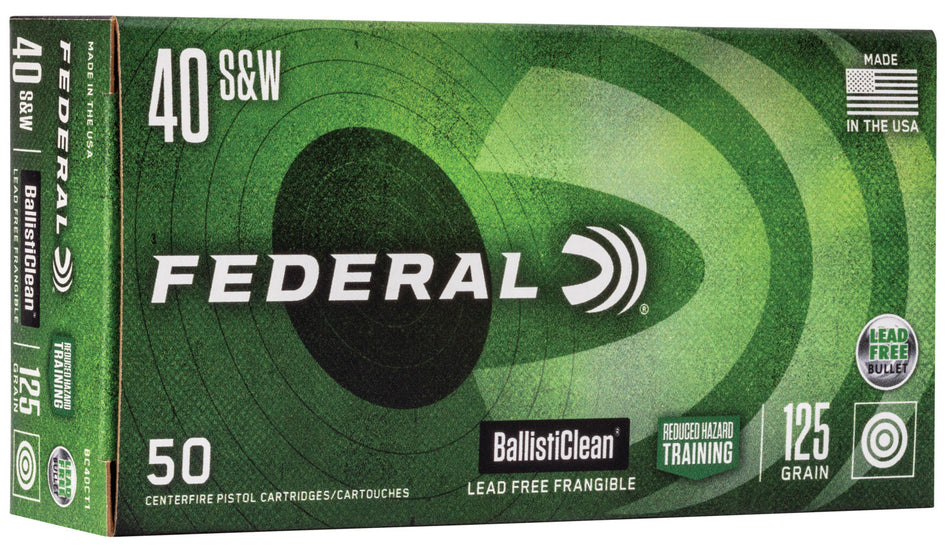 Federal .40 S&W BC40CT1 BallistiClean Reduced Hazard Training Lead-Free Frangible 125 Grain
