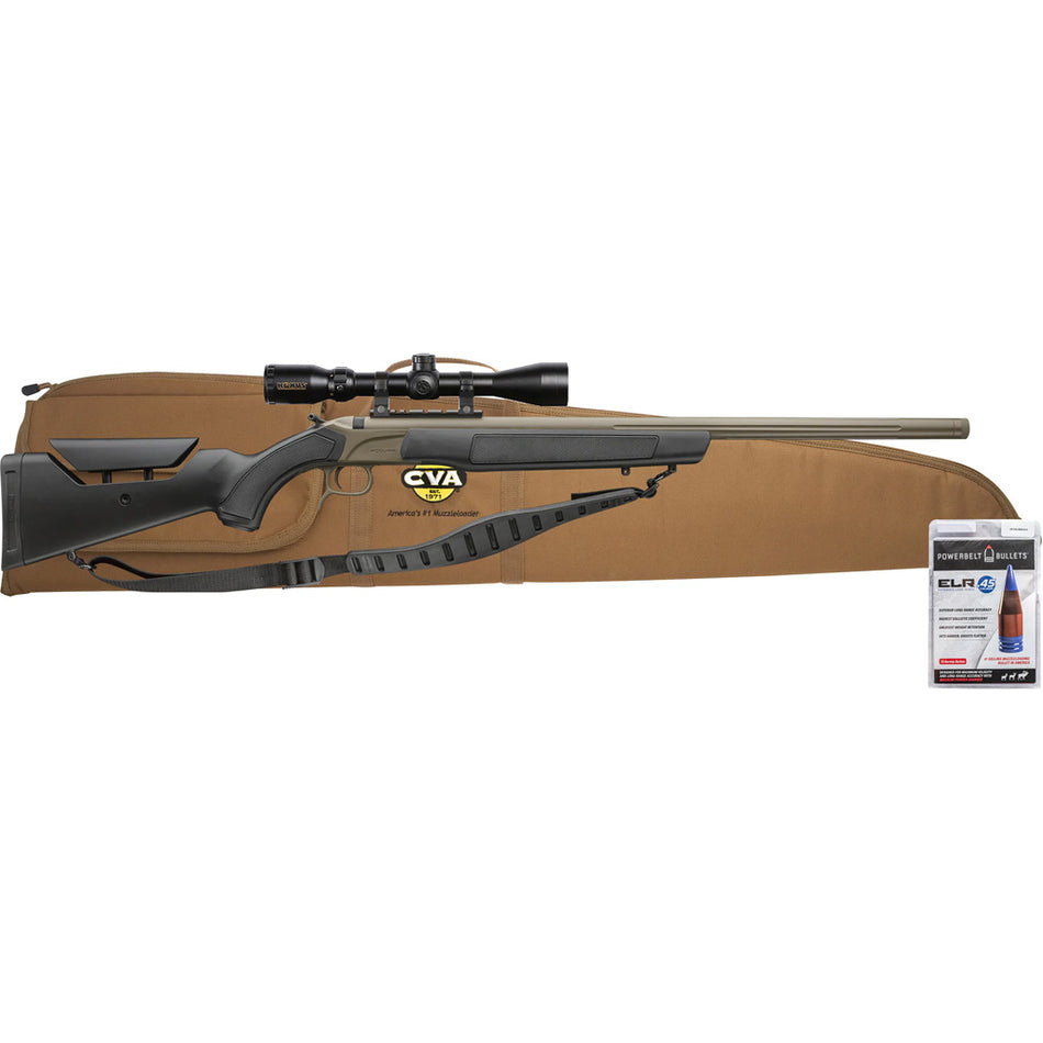 CVA Accura LR-X .45 Caliber Muzzleloader Package with 4-12x44 Scope FDE/Black