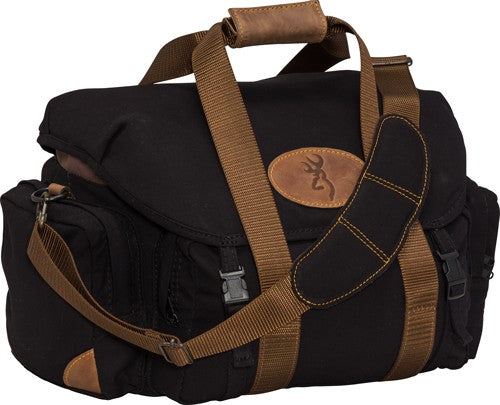 Browning Lona Canvas Shooting Bag Large Black/Brown Shoulder Strap