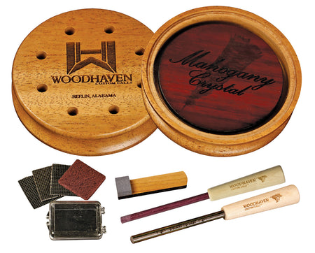 Woodhaven WH355 Mahogany Crystal Turkey Call with Purple-Heart Soundboard