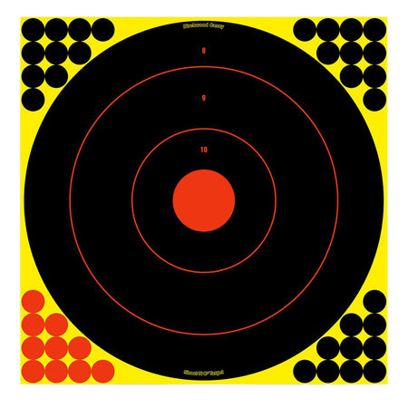 Birchwood Casey Shoot-N-C 17.25" Bullseye Reactive Self-Adhesive Paper Targets Black/Yellow/Red 100 Pk