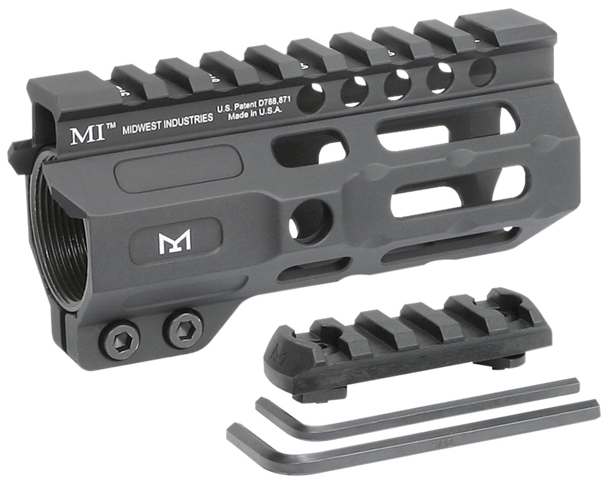 Midwest Industries Combat M-LOK Handguard AR-15 4.50" Black Hardcoat Anodized 6061-T6 Aluminum Picatinny