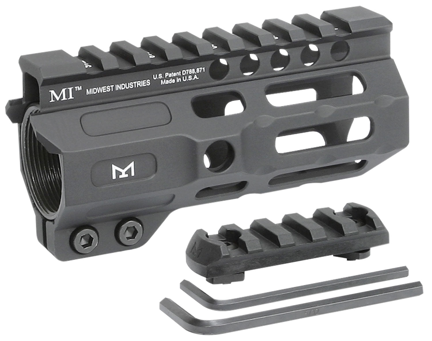 Midwest Industries Combat M-LOK Handguard AR-15 4.50" Black Hardcoat Anodized 6061-T6 Aluminum Picatinny