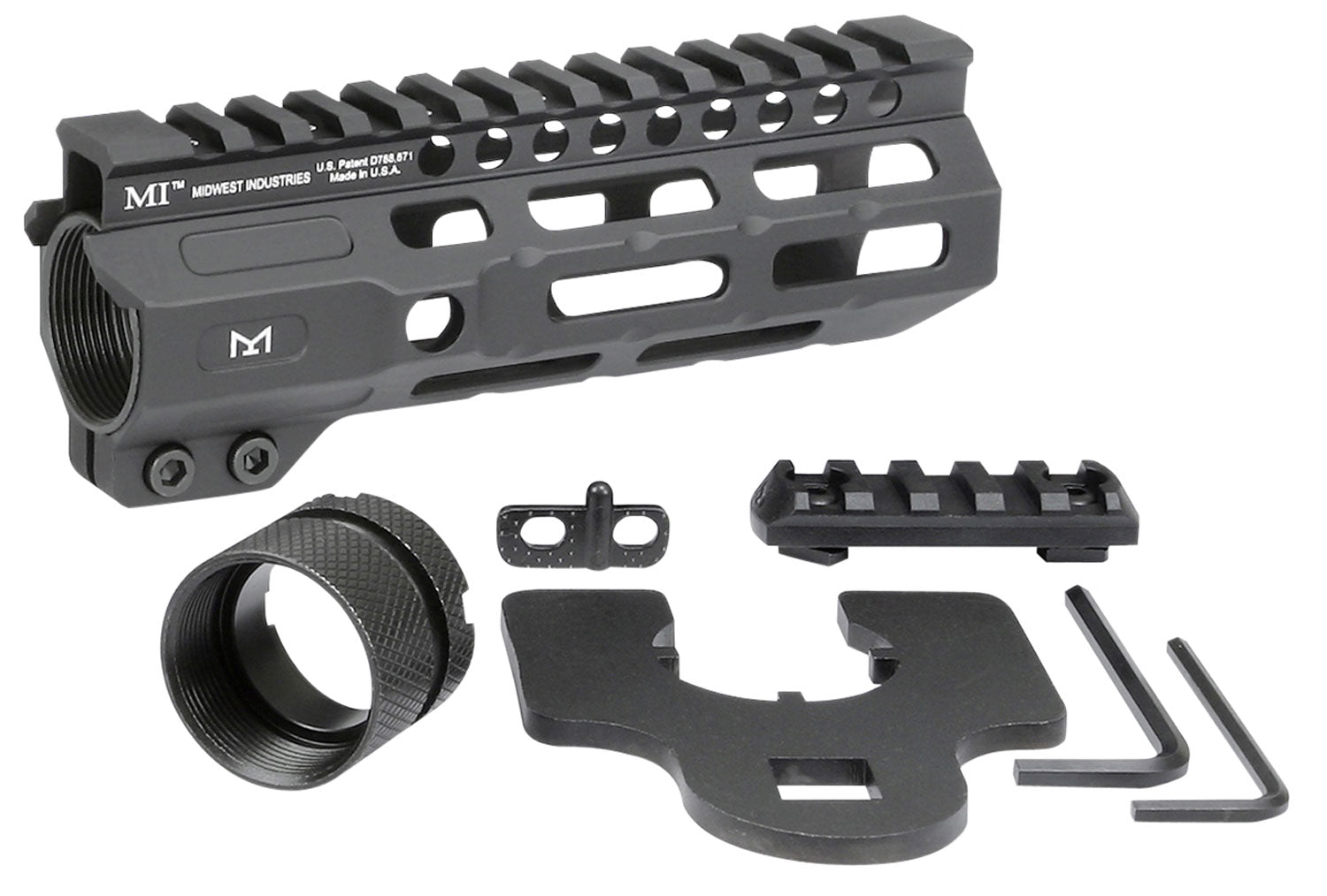 Midwest Industries MICRM6 Combat Black Anodized AR Handguard Picatinny/M-LOK 6"