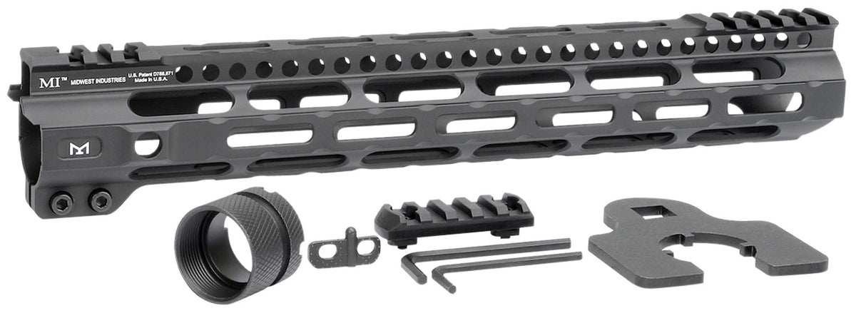 Midwest Industries Combat Lightweight AR-15 Handguard 12.625" M-LOK Picatinny Black Hardcoat Anodized Aluminum