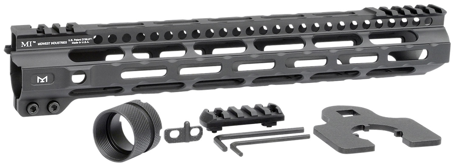 Midwest Industries Combat Lightweight AR-15 Handguard 12.625" M-LOK Picatinny Black Hardcoat Anodized Aluminum