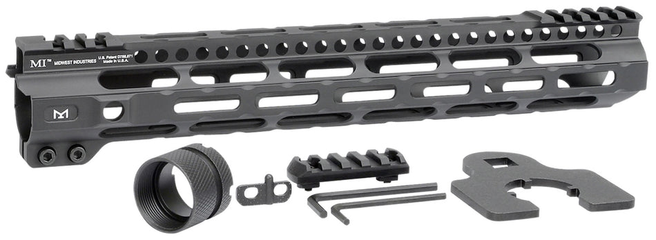 Midwest Industries Combat Lightweight AR-15 Handguard 12.625" M-LOK Picatinny Black Hardcoat Anodized Aluminum