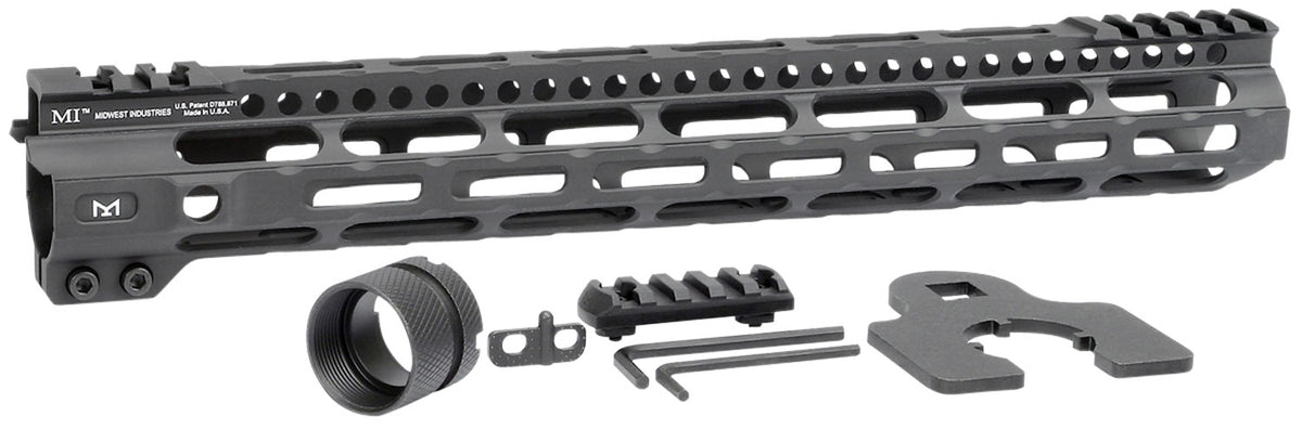 Midwest Industries Combat Lightweight AR-15 Handguard 14" M-LOK Picatinny Black Hardcoat Anodized Aluminum
