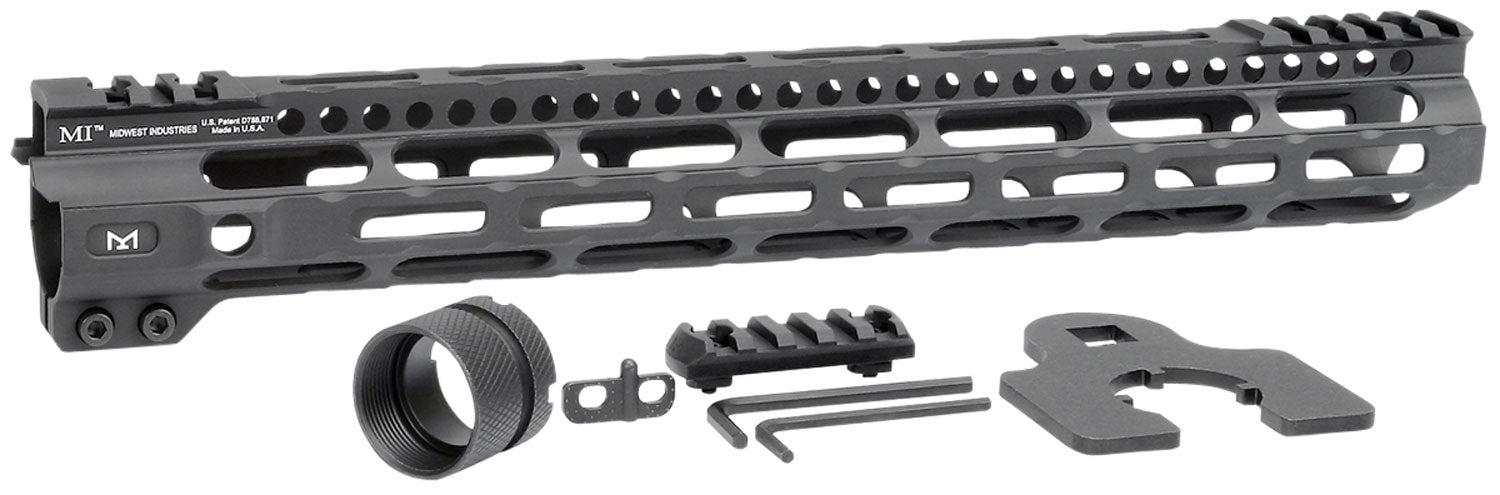 Midwest Industries Combat Lightweight AR-15 Handguard 14" M-LOK Picatinny Black Hardcoat Anodized Aluminum