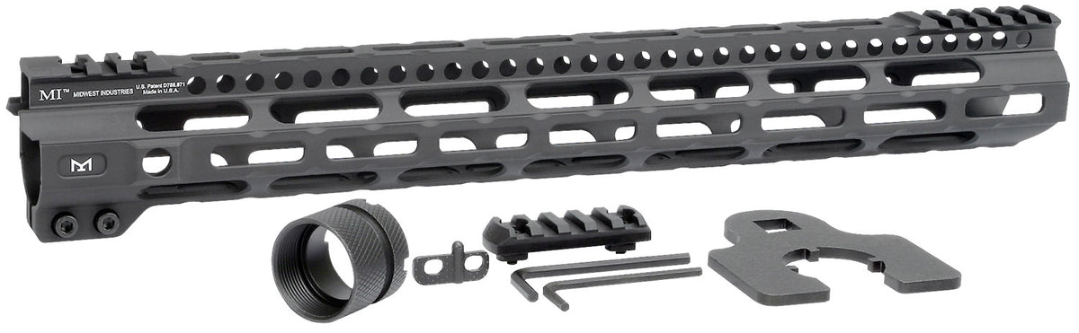 Midwest Industries Combat Lightweight AR-15 Handguard 15" M-LOK Picatinny Black Hardcoat Anodized Aluminum