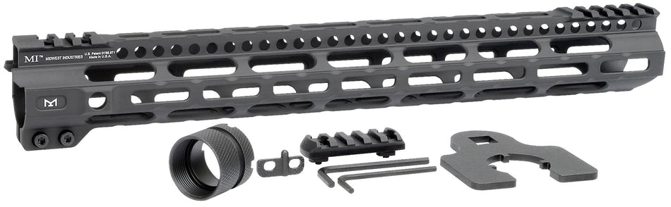 Midwest Industries Combat Lightweight AR-15 Handguard 15" M-LOK Picatinny Black Hardcoat Anodized Aluminum