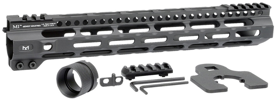 Midwest Industries Ultralight AR-15 Handguard 12.625" M-LOK Picatinny Black Hardcoat Anodized Aluminum