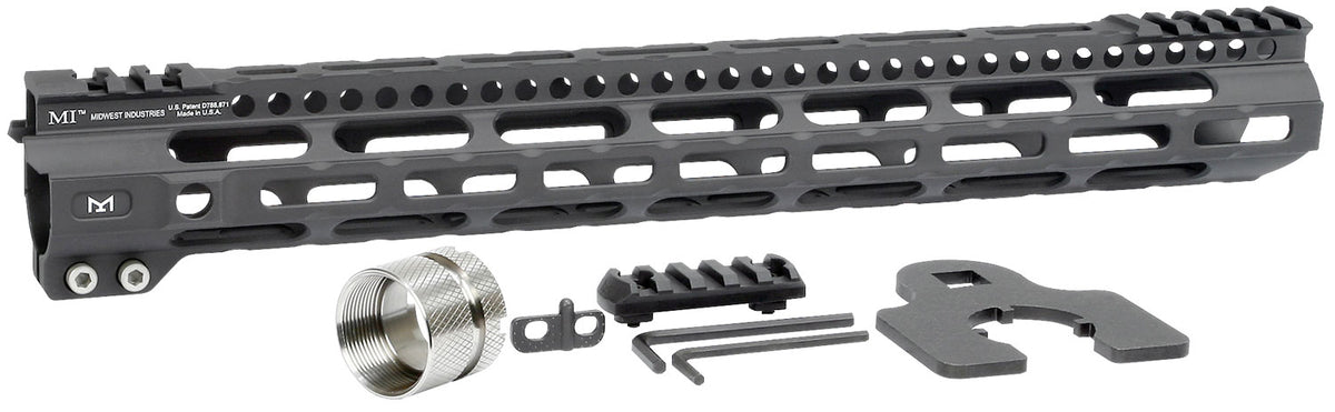 Midwest Industries Ultralight AR-15 Handguard 15" M-LOK Picatinny Black Hardcoat Anodized Aluminum