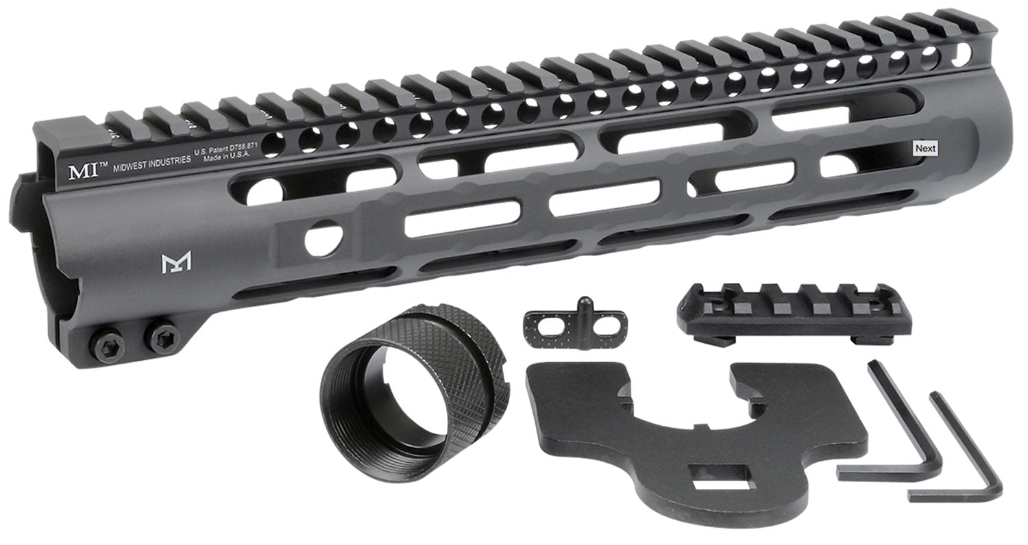 Midwest Industries Slimline AR-15 Handguard 10.50" M-LOK Picatinny Black Hardcoat Anodized Aluminum