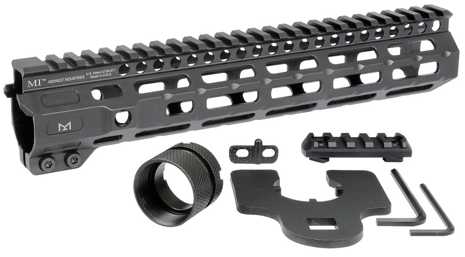 Midwest Industries Combat AR-15 Handguard 10.50" M-LOK Picatinny Black Hardcoat Anodized 6061-T6 Aluminum