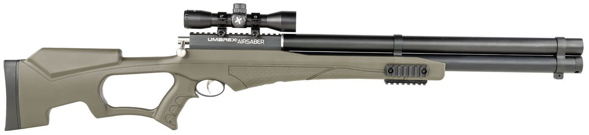 Umarex 2252660 Air Saber PCP Arrow Gun Straight Flight Technology Axeon 4x32 Scope Green Thumbhole Stock