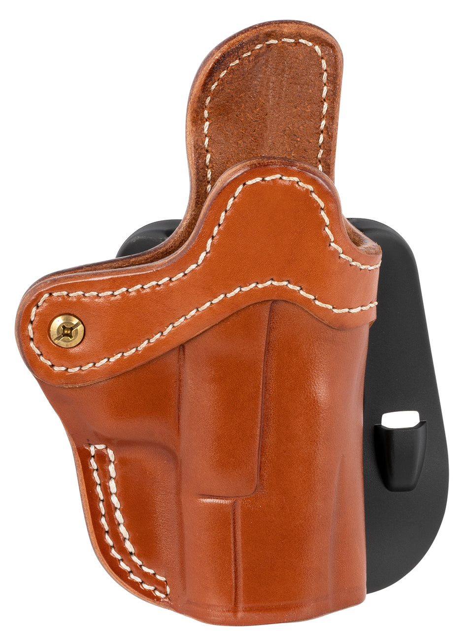1791 Gunleather BH2.1 Optic Ready Outside Waistband Classic Brown Leather Paddle Holster, Size 2.1, Fits Glock 17 & M&P Shield, Right Hand