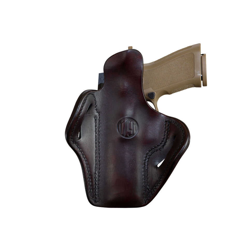 1791 Gunleather ORBH24SBRR Optic Ready OWB 2.4 Belt Slide Holster Signature Brown Leather Right Hand