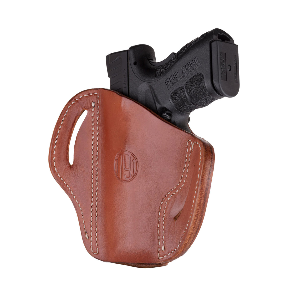 1791 Gunleather ORBH24SCBRR Optic Ready OWB Size 2.4S Classic Brown Leather Belt Slide – FN 509 & HK VP9SK, Right Hand