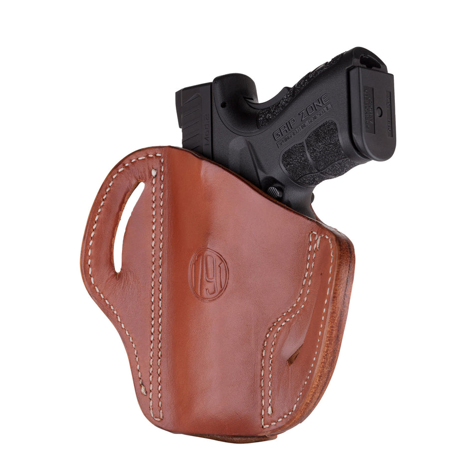 1791 Gunleather ORBH24SCBRR Optic Ready OWB Size 2.4S Classic Brown Leather Belt Slide – FN 509 & HK VP9SK, Right Hand