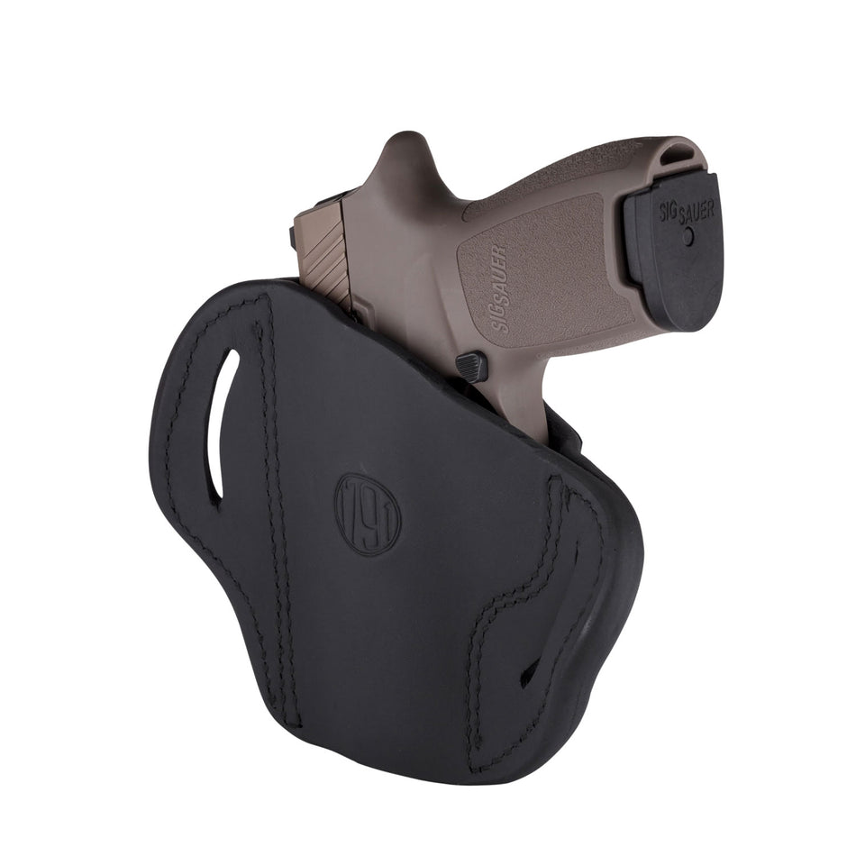 1791 Gunleather ORBH24SSBLR Optic Ready OWB Size 2.4S Stealth Black Leather Belt Slide – FN 509 & HK VP9SK Right Hand