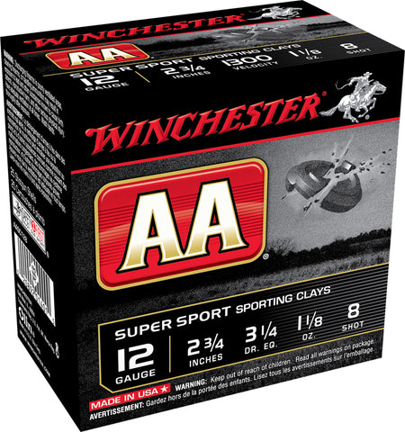 Winchester 12 Gauge AASC128VP AA Sporting Clay 2.75" 1-1/8oz 8 Shot