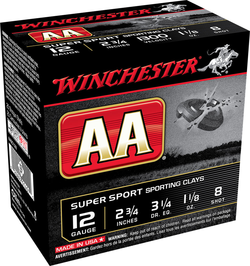 Winchester 12 Gauge AASC128VP AA Sporting Clay 2.75" 1-1/8oz 8 Shot