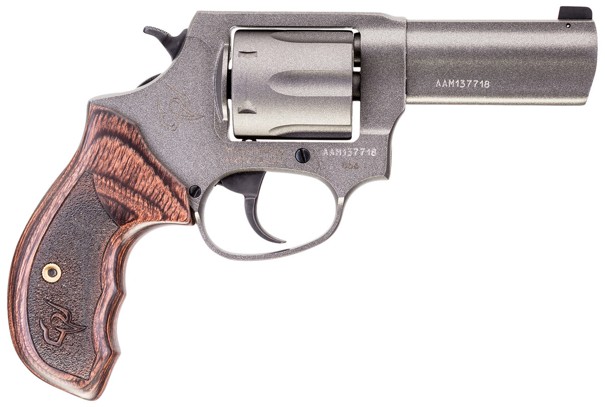 Taurus 856 Defender Small .38 Special +P 6-Shot Revolver, 3" Tungsten Cerakote Barrel, Altamont Wood Grip