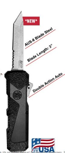 Smith & Wesson M&P H.R.T. Out-the-Front 3" Tanto Point Blade Knife, M&P 2.0 Texture SS/Black