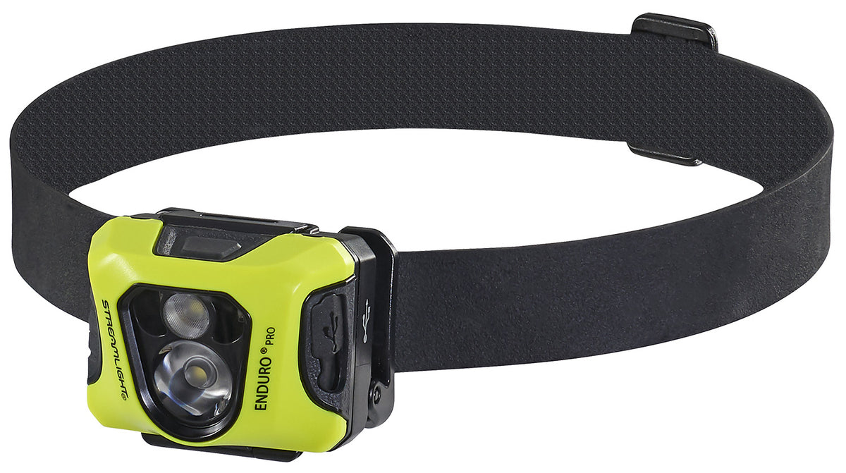 Streamlight 61436 Enduro Pro USB Headlamp Black Yellow 15/25/50/90/145/200 Lumen LED with 3M Dual Lock