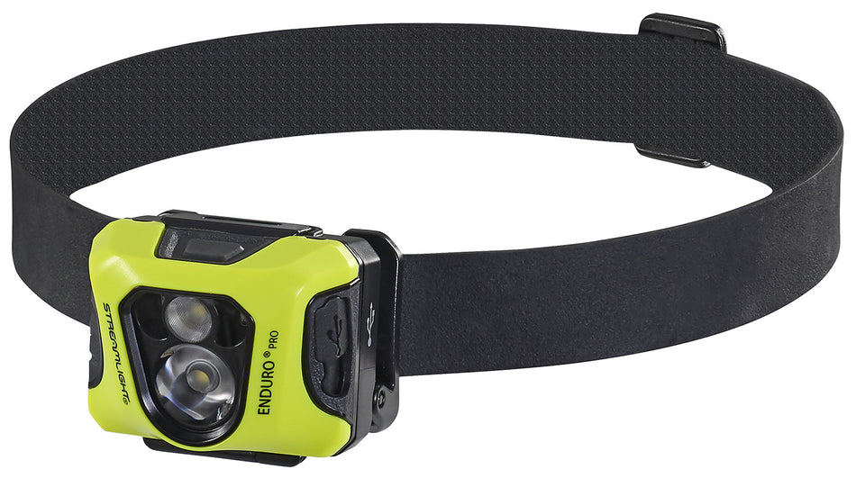 Streamlight 61436 Enduro Pro USB Headlamp Black Yellow 15/25/50/90/145/200 Lumen LED with 3M Dual Lock