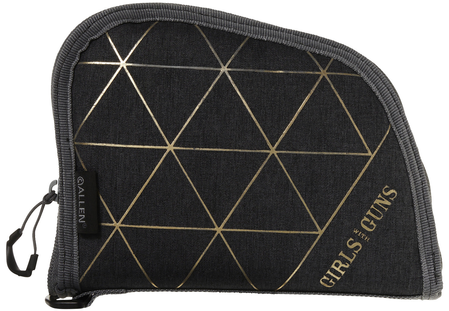 Girls With Guns 908 Foiled 8-Inch Handgun Case Heather Gray/Gold Foil Design
