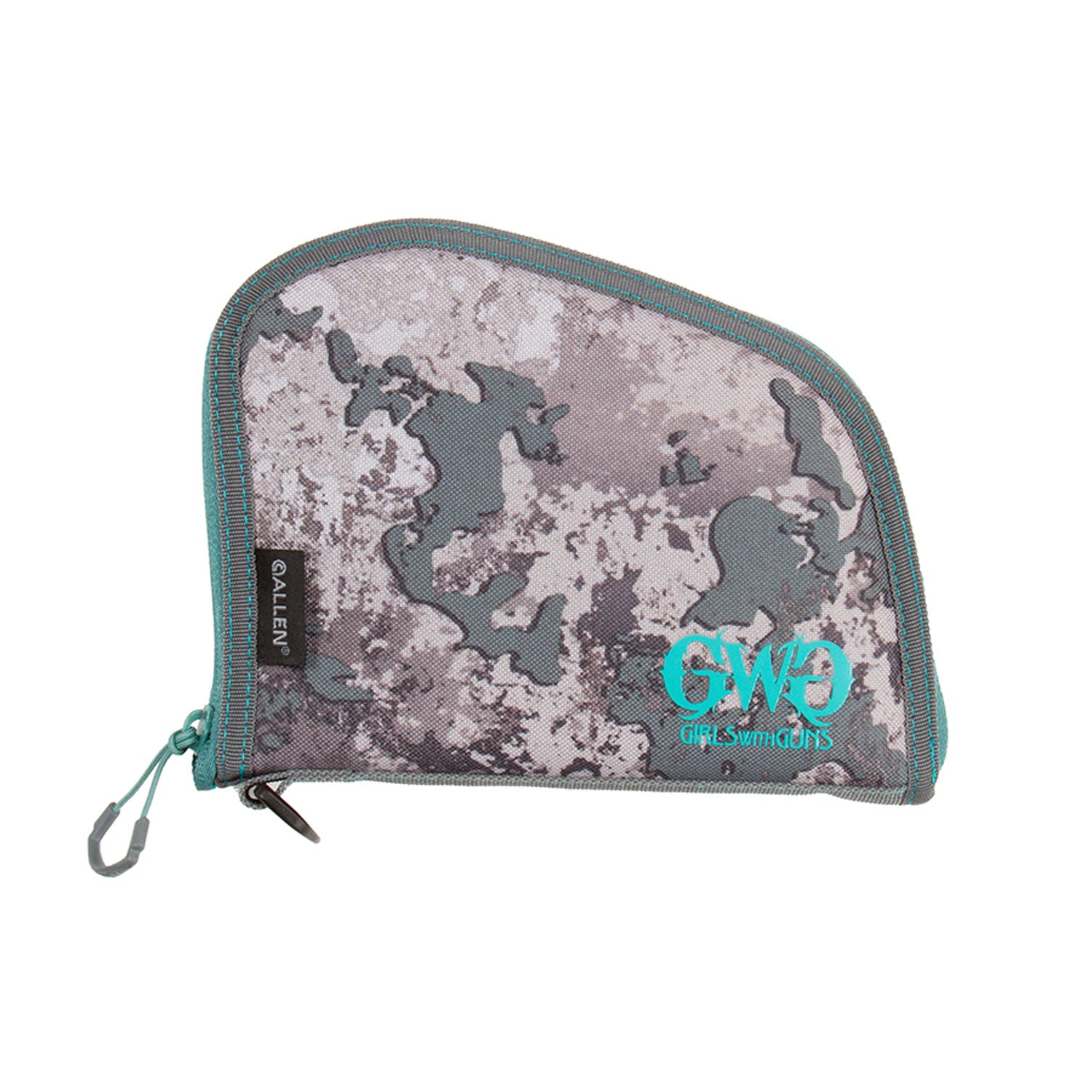 Girls With Guns 918 In The Shade 8-Inch Pistol Case Gray/Teal/Shade Camo Lockable Zipper