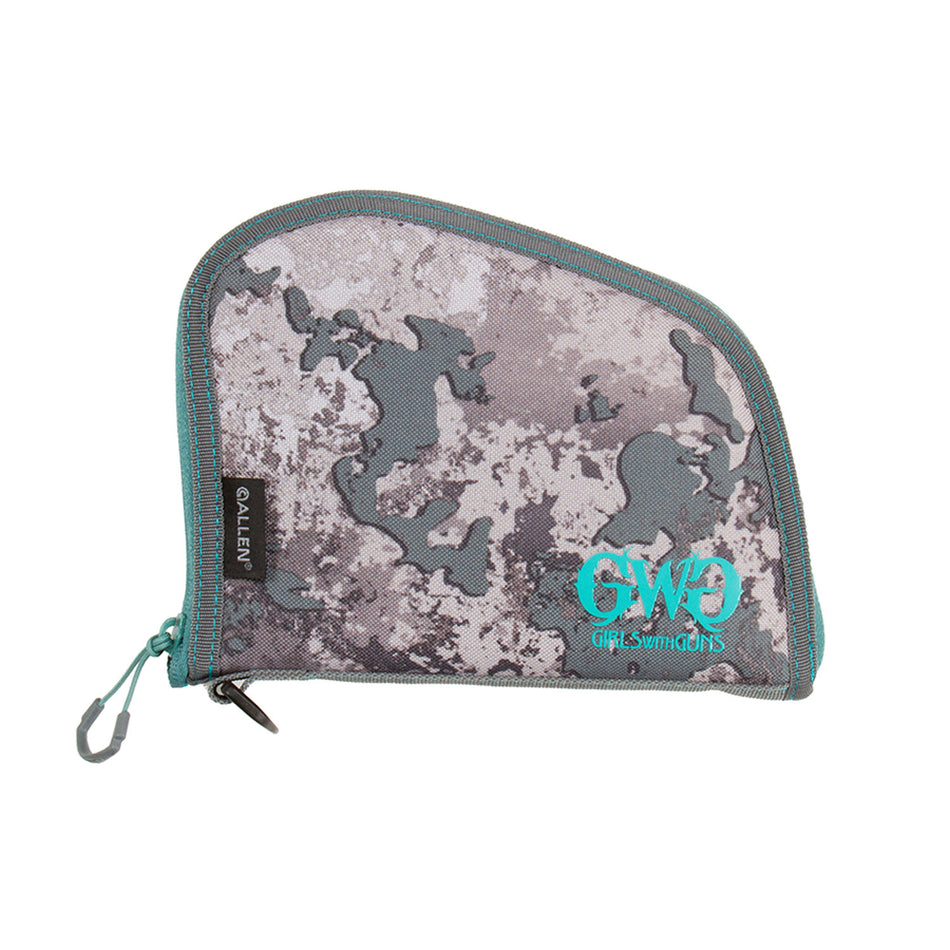 Girls With Guns 918 In The Shade 8-Inch Pistol Case Gray/Teal/Shade Camo Lockable Zipper