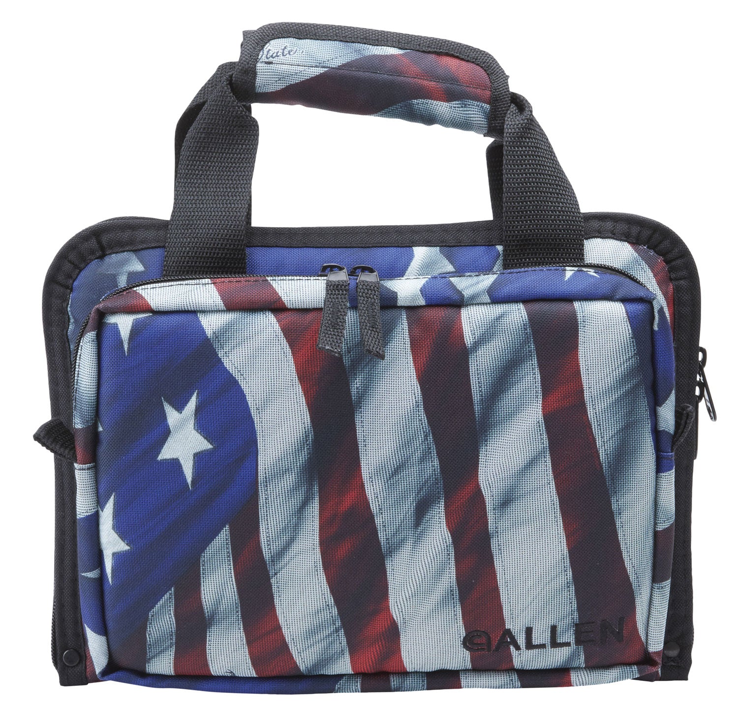 Allen 7609 Victory Duplex Two-Handgun Case Stars and Stripes with Soft Knit Lining and Lockable Zipper
