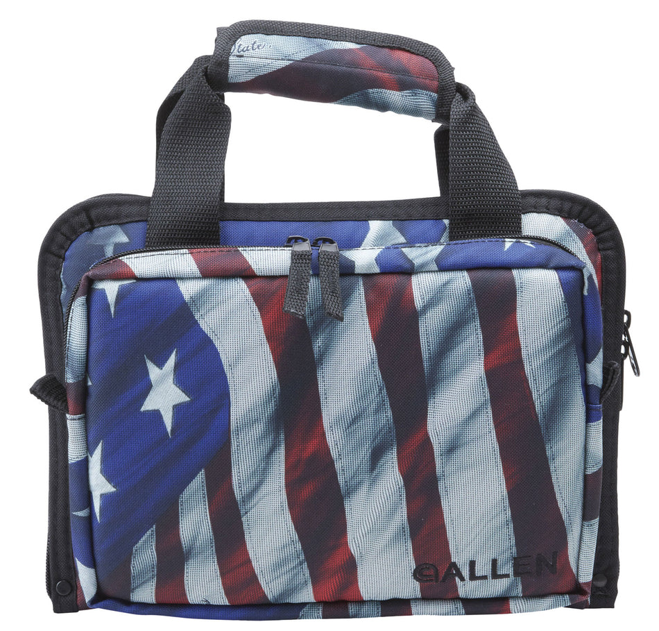 Allen 7609 Victory Duplex Two-Handgun Case Stars and Stripes with Soft Knit Lining and Lockable Zipper
