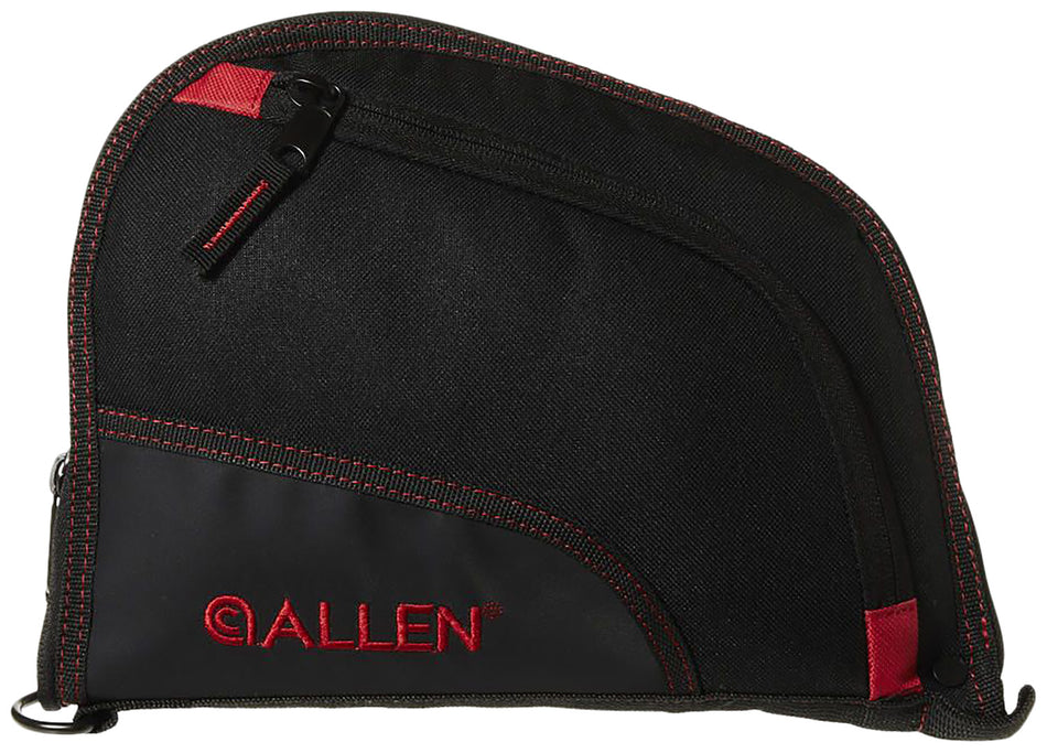 Allen 7738 Auto-Fit 9-Inch Pistol Case Black Endura Red Trim with Knit Lining and Magazine Sleeve