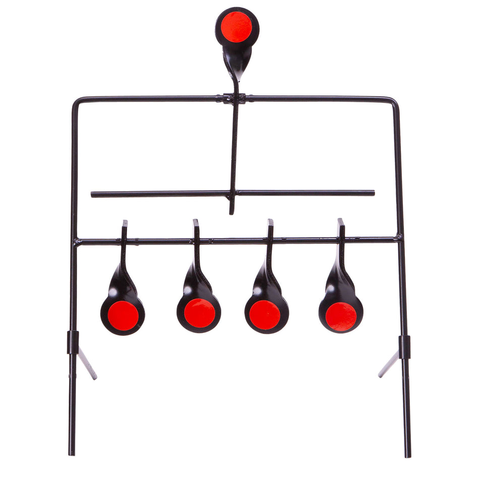 EZ-Aim 15285 Metal Resetting Spinner Target System with 4 Gallery Targets for Rimfire & Air Guns