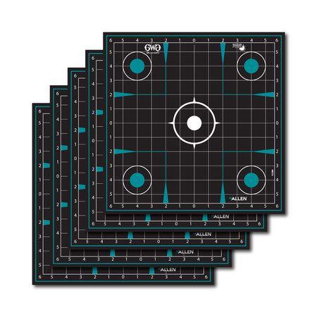 Girls With Guns Splash Self-Stick Grid Sight-In Target Black Teal 12x12 Inch 5 Pack