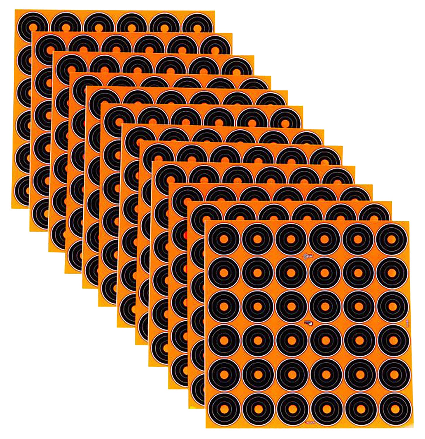 EZ-Aim Splash Reactive Adhesive 1-Inch Bullseye Shooting Targets, Black/Orange, Pack of 12