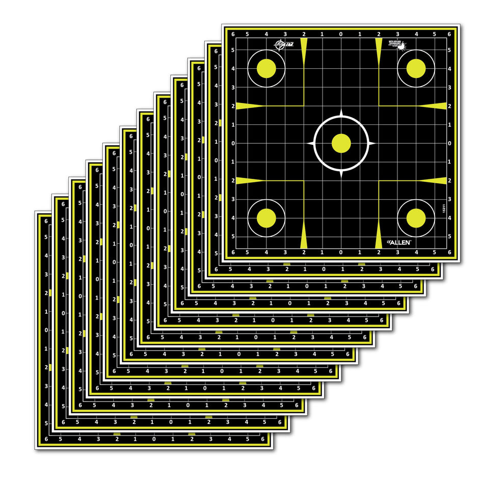 EZ-Aim 15211 Splash Reactive Sight-In Grid Shooting Targets, Non-Adhesive, Pack of 12