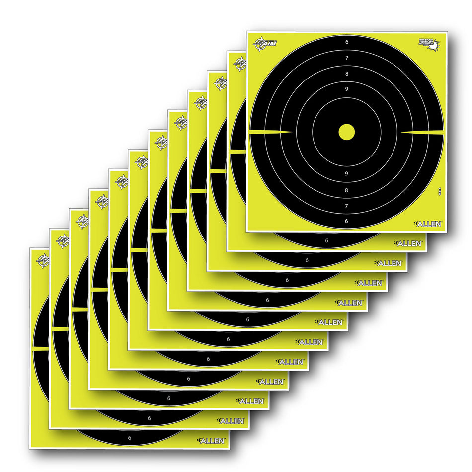 EZ-Aim 15214 Splash Reactive Bullseye Shooting Targets, Non-Adhesive, Pack of 12