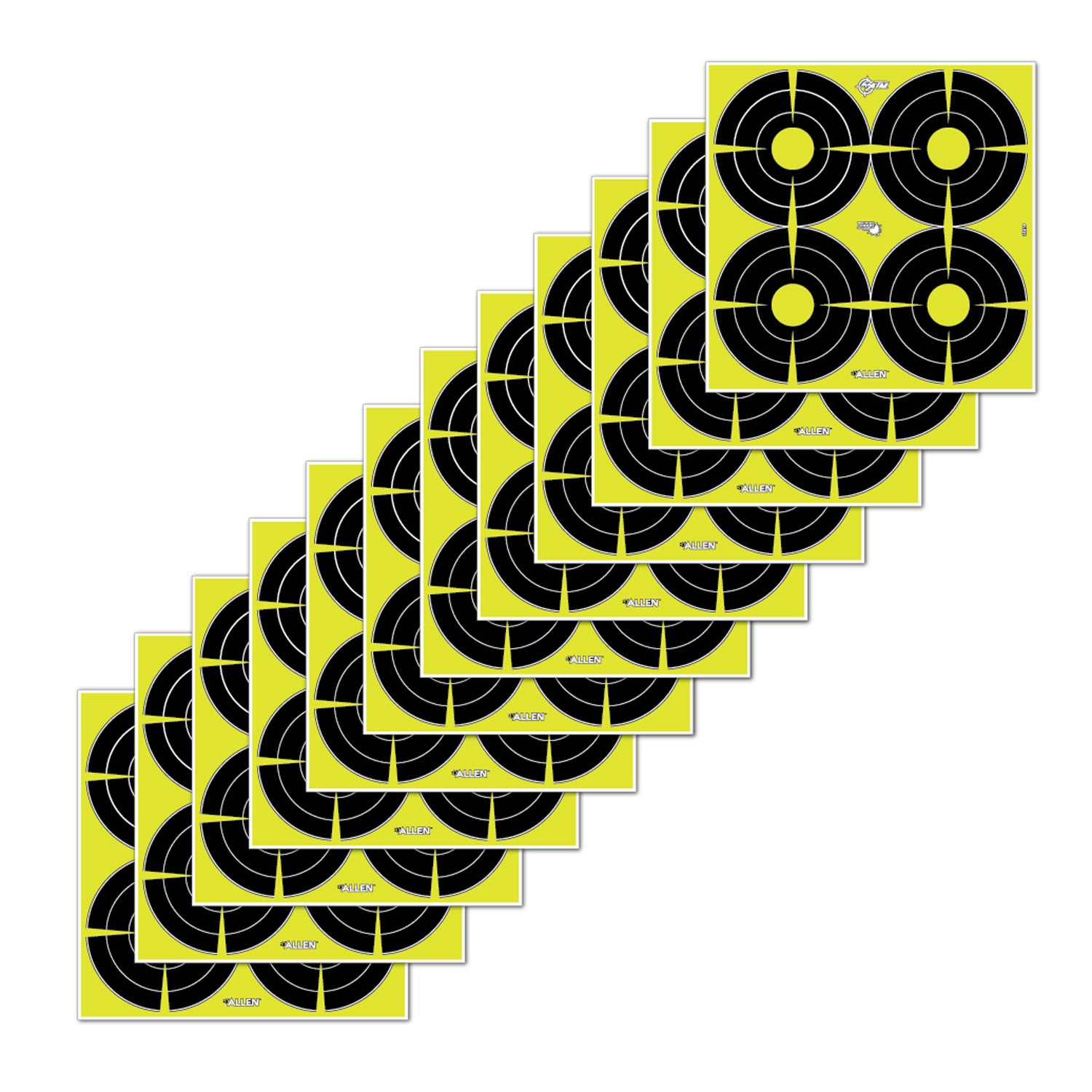 EZ-Aim Splash Reactive 15218 Black/Yellow 12"x12" SPOT Paper Hanging Target 12 Pack