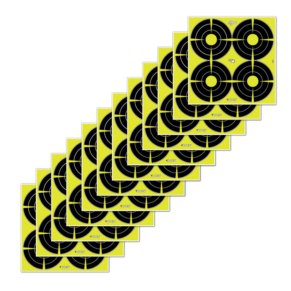 EZ-Aim Splash Reactive 15218 Black/Yellow 12"x12" SPOT Paper Hanging Target 12 Pack