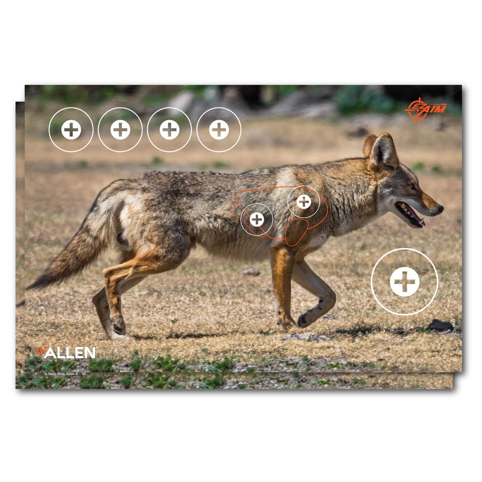 EZ-Aim 15284 Coyote Silhouette Paper Hanging Target 23" x 35" Multi-Color 2 Per Package