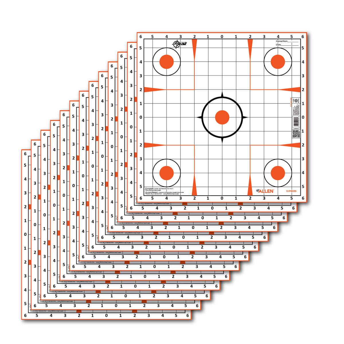 EZ-Aim Sight-In Grid Indoor/Outdoor Paper Target 12"x12" 13 Count