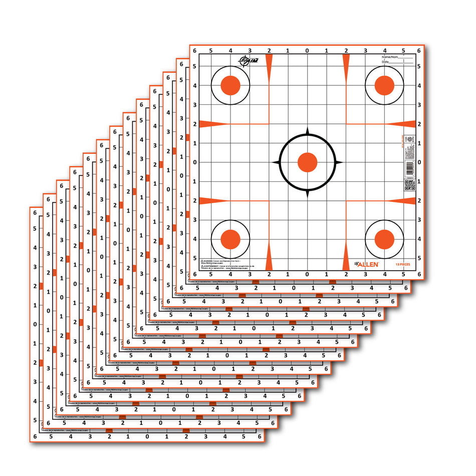 EZ-Aim Sight-In Grid Indoor/Outdoor Paper Target 12"x12" 13 Count
