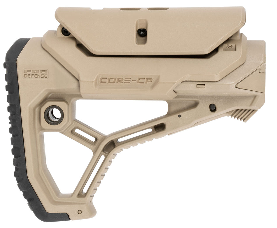 FAB Defense FXGLCORECPT AR-15/M4 GL-Core CP Adjustable Cheekrest Buttstock FDE FRP