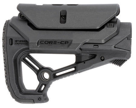 FAB Defense FXGLCORESCP AR-15/M4 GL-Core S CQB Combat Buttstock Adjustable Cheekrest Black FRP